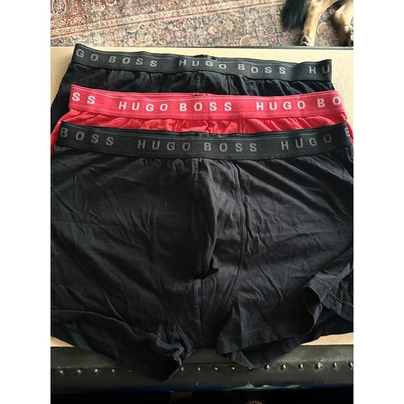 NWOT 3x Hugo Boss Brazilian trunks black red XXL - Picture 1 of 5